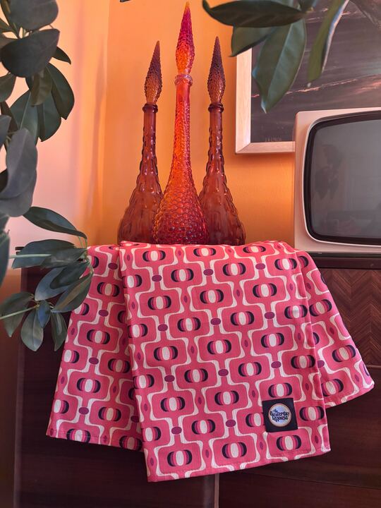 Yesterday's Curtains Tea Towel